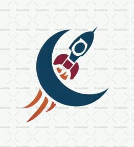 Raumschiff und Sichelmond